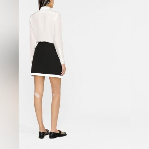 Banana Republic Quiet Luxury Two Toned Mod Retro Stretch Skirt 6 - Picture 1 of 8